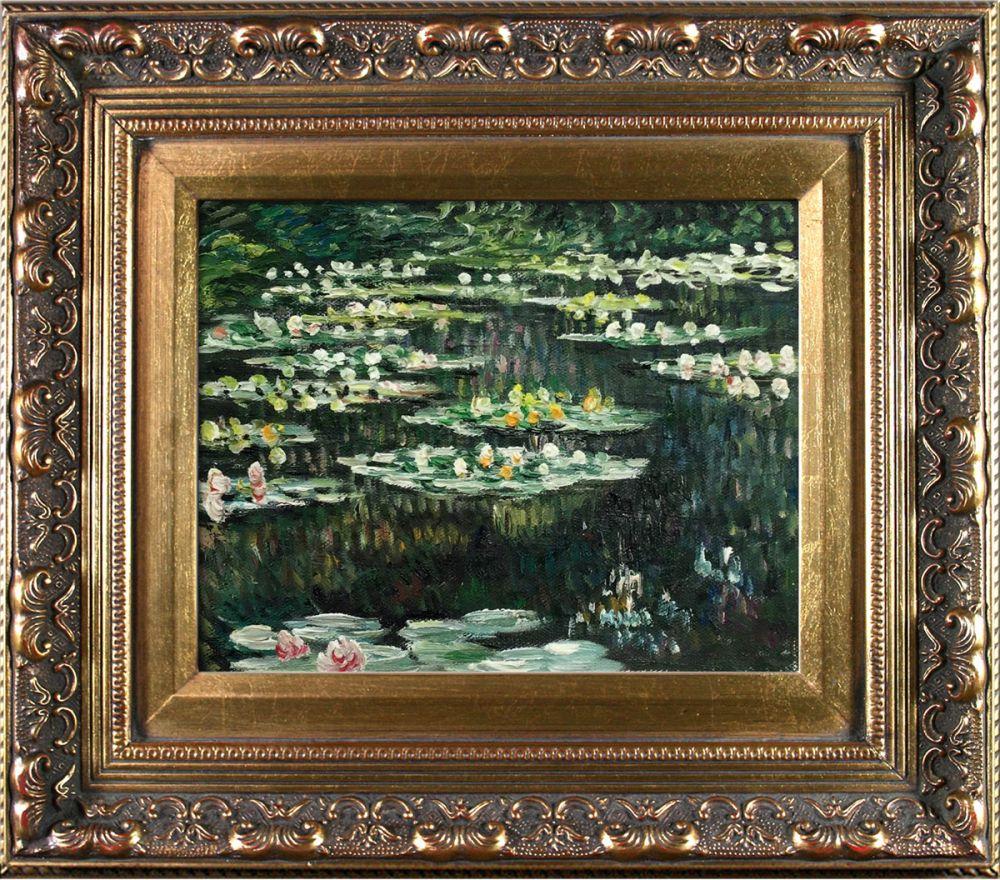 Water Lilies II Pre-Framed - Baroque Antique Gold Frame 8"X10"