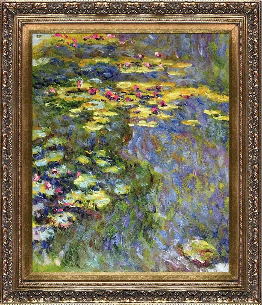 Water Lilies Pre-Framed - Baroque Antique Gold Frame 20"X24"