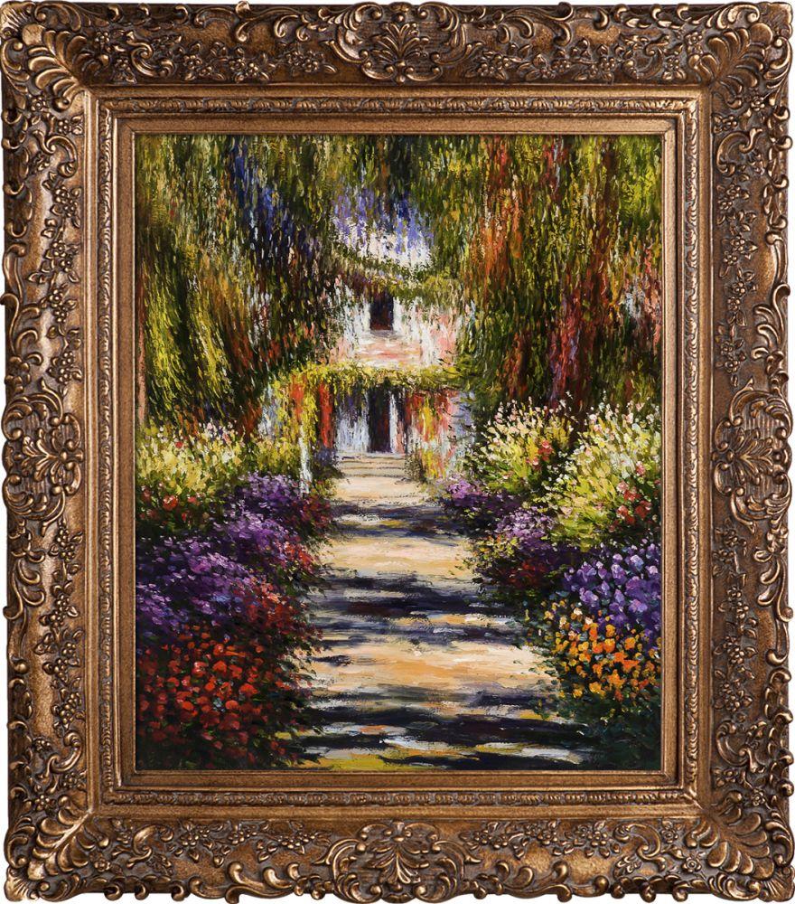 Garden Path at Giverny Pre-Framed - Burgeon Gold Frame 20"X24"