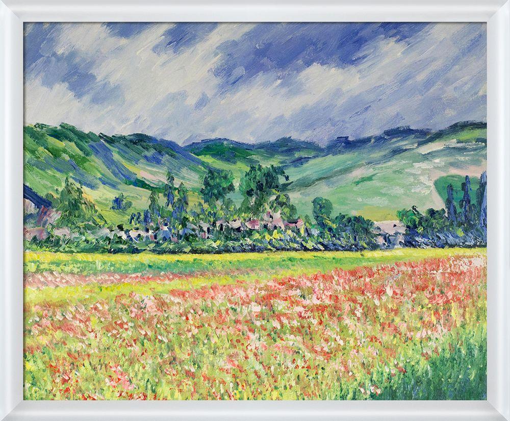 Poppy Field near Giverny Pre-Framed - Moderne Blanc Frame 20" X 24"