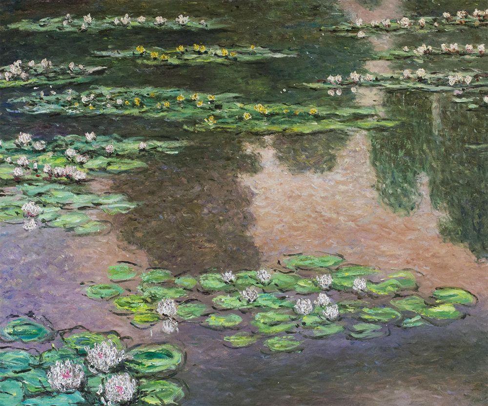 Water Lilies, Green and Violet (Luxury Line)