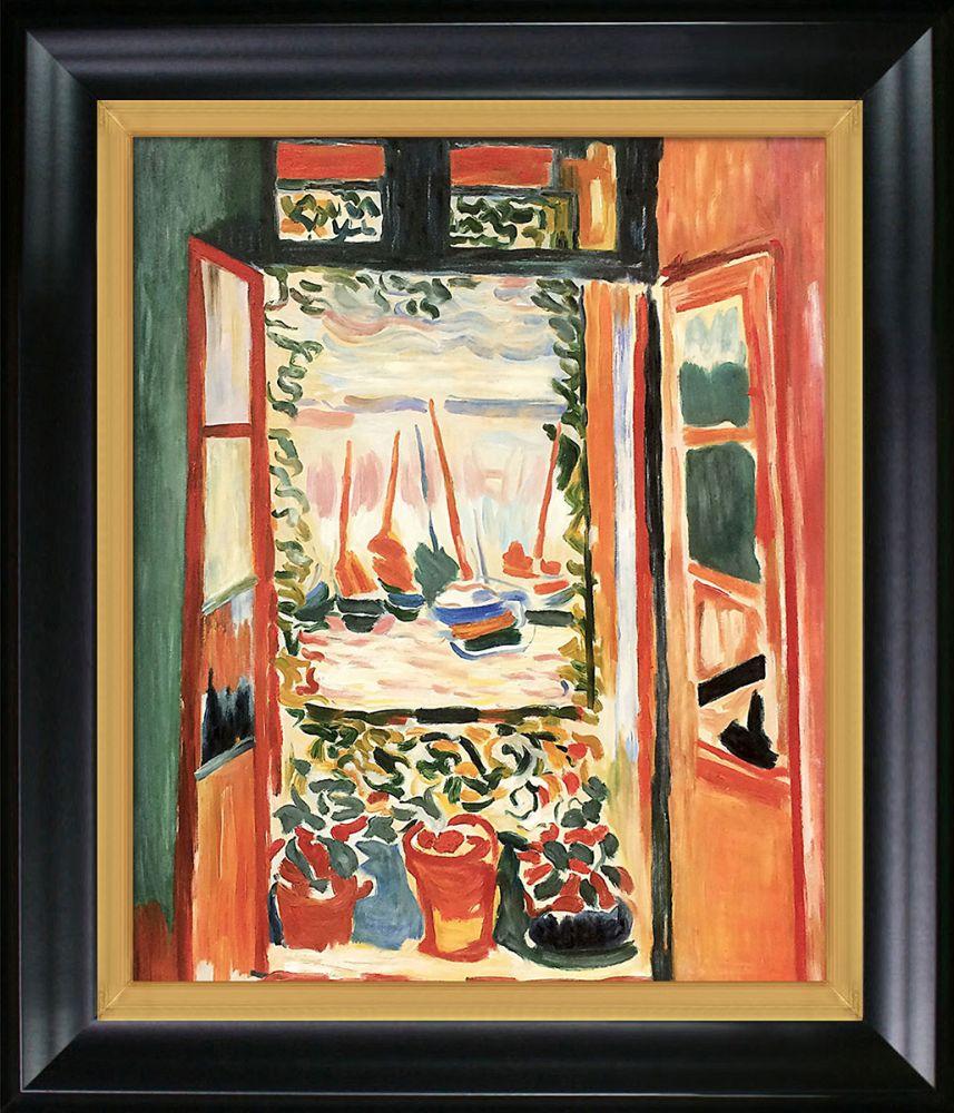 Open Window Collioure Pre-Framed - Black Matte King and Piccino Luminoso Custom Stacked Frame 20" X 24"