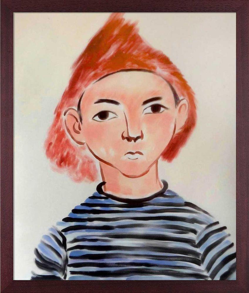 Portrait of Pierre Matisse Pre-Framed - Open Grain Mahogany 20" X 24"