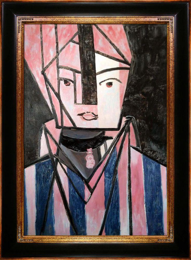 White and Pink Head Pre-Framed - Opulent Frame 24"X36"