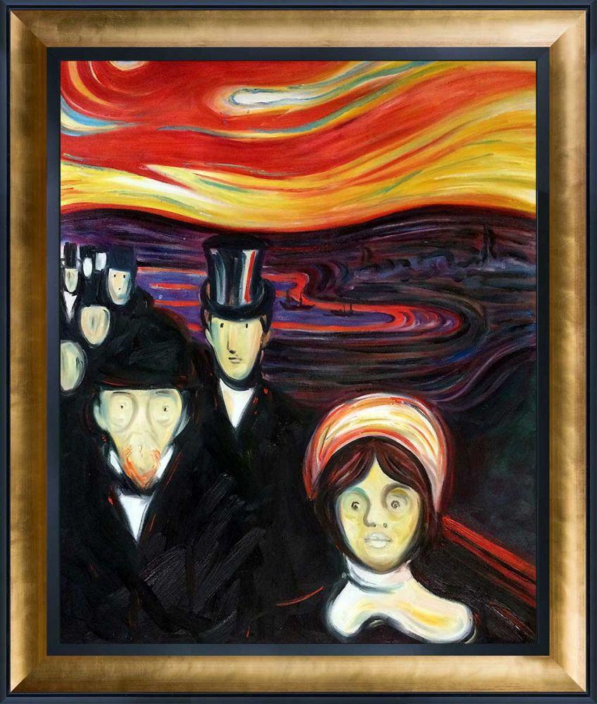 Anxiety, 1894 Pre-Framed - Gold Luminoso and Black Custom Stacked Frame 20" X 24"