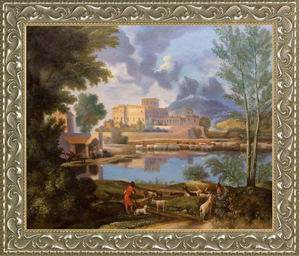 Landscape with a Calm, 1650-1651 Pre-Framed - Rococo Silver 20"X24"