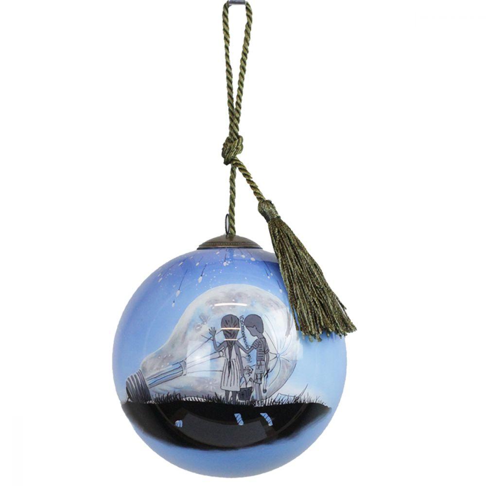 The Night We Broke The Moon Hand Painted Glass Ornament