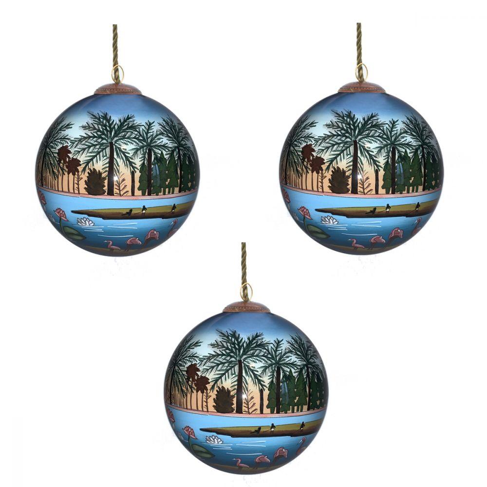 The Flamingoes Glass Ornament Collection (Set of 3)