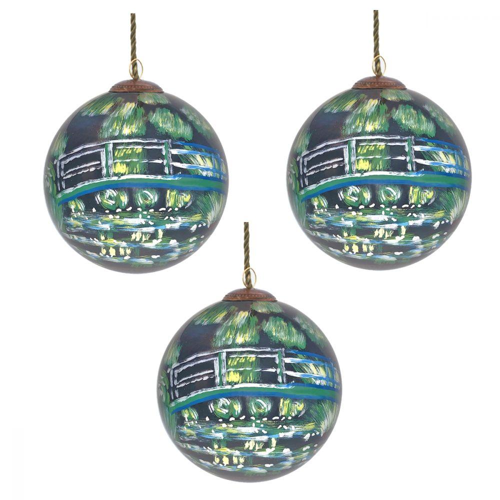 Japanese Bridge Glass Ornament Collection (Set of 3)