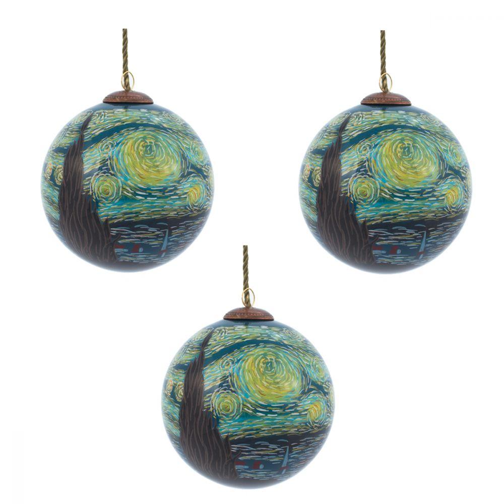 Starry Night Glass Ornament Collection (Set of 3)