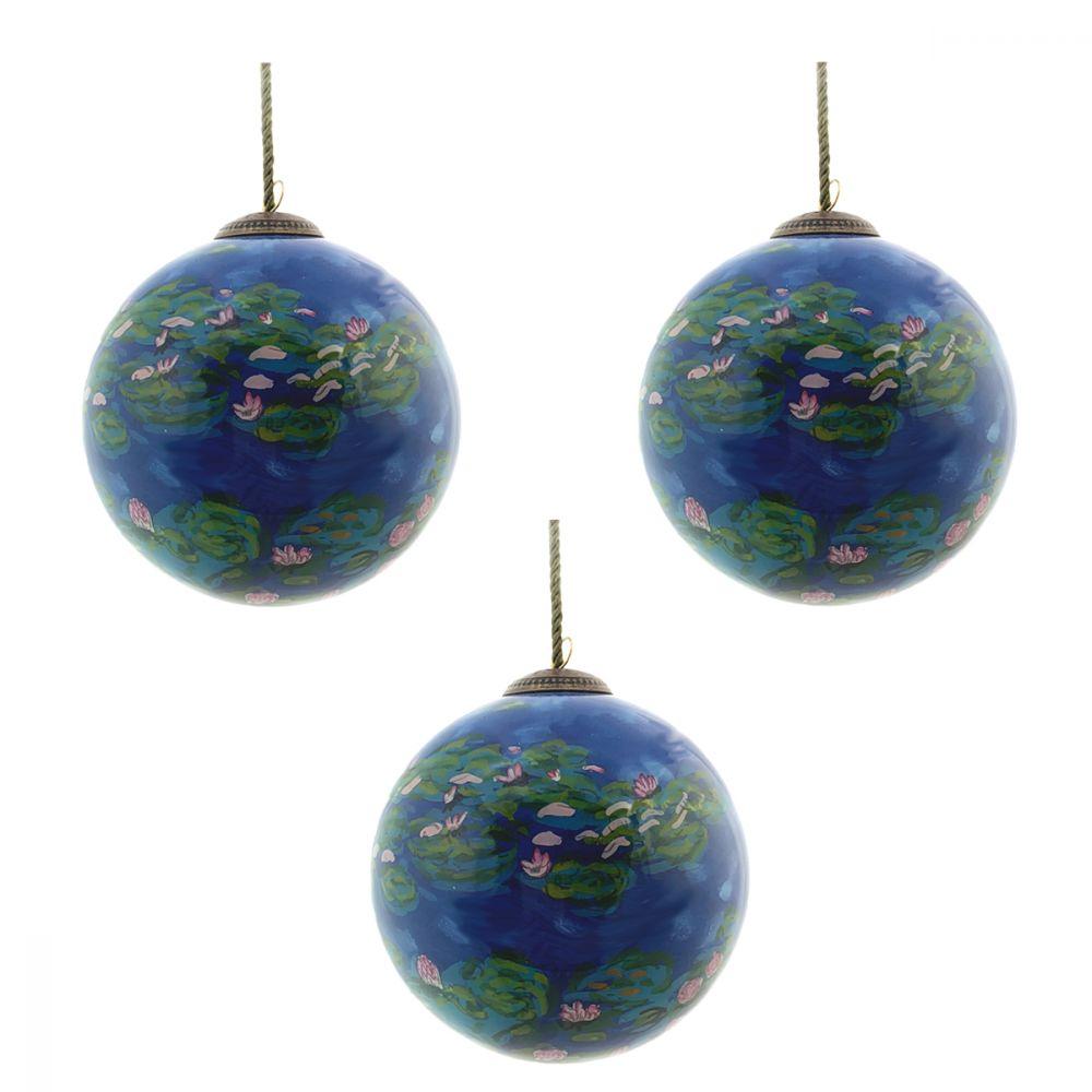 Water Lilies Glass Ornament Collection (Set of 3)