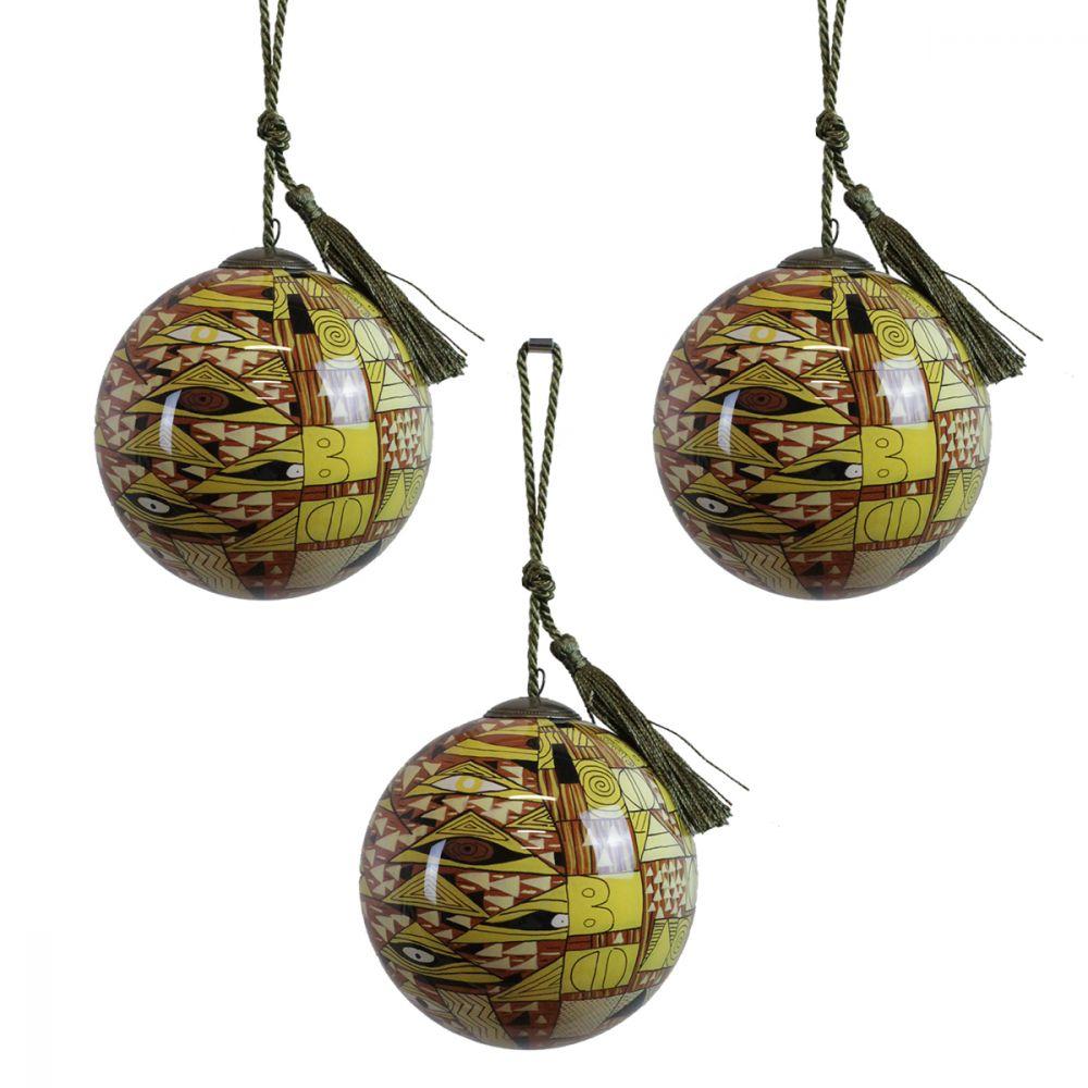 Adele Bloch Bauer Dress Glass Ornament Collection (Set of 3)