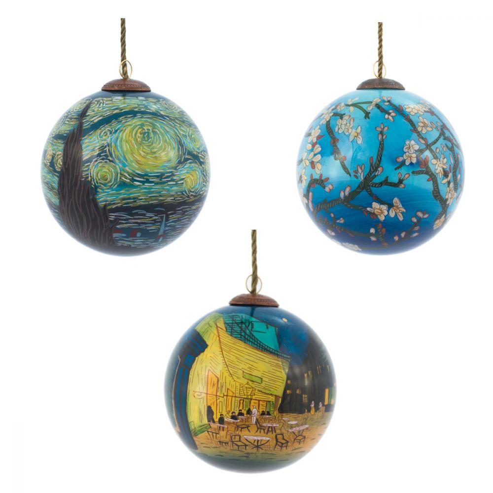 Casual Blue Glass Ornament Collection (Set of 3)