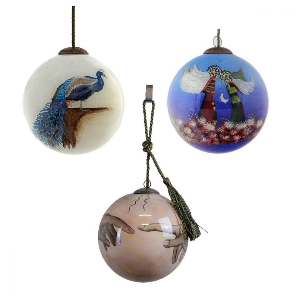 Pleasant Contact Glass Ornament Collection (Set of 3)