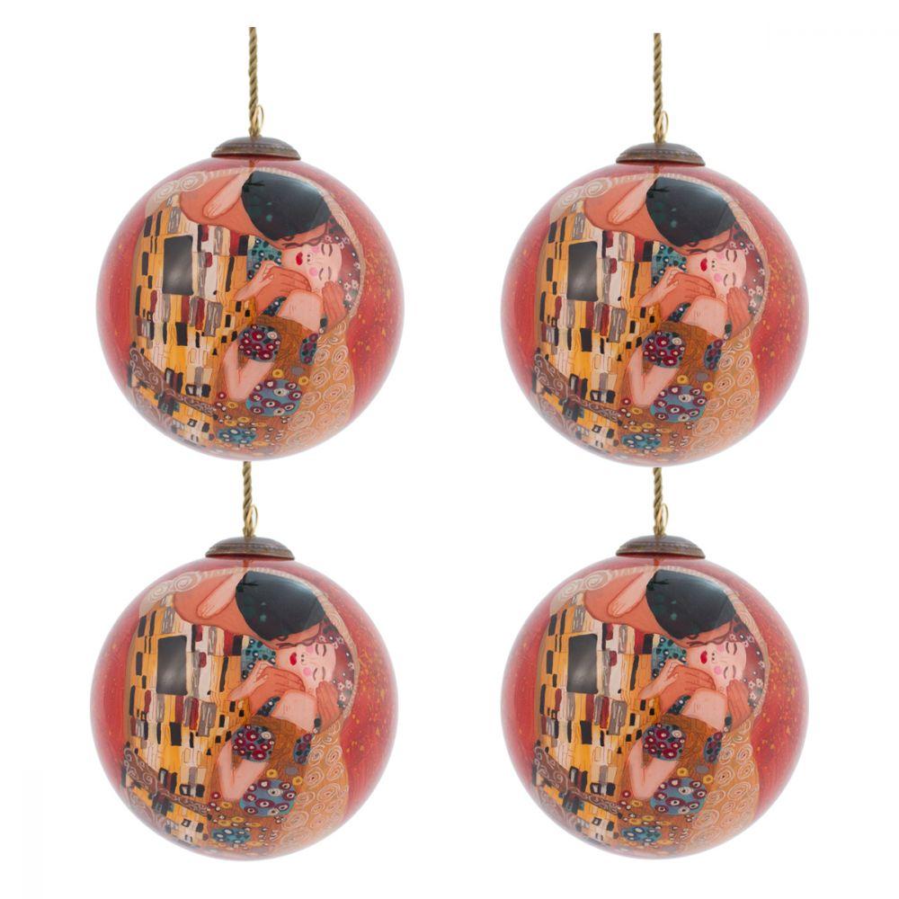 The Kiss by Klimt Glass Ornament Collection (Set of 4)