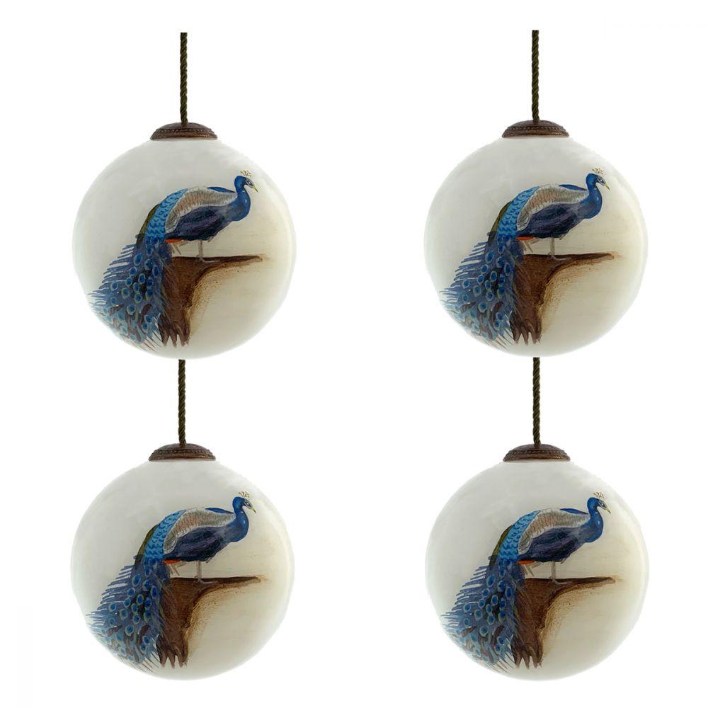 Peacock Glass Ornament Collection (Set of 4)