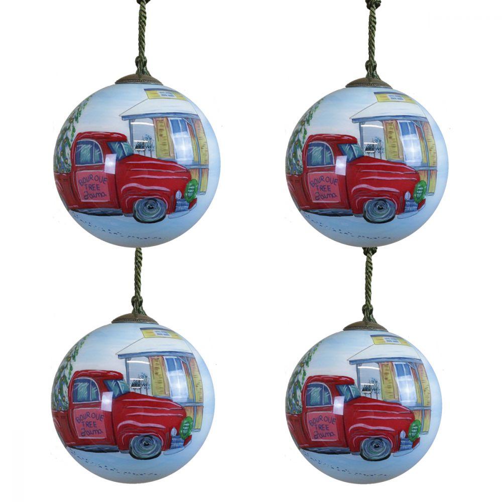 Vintage Christmas Glass Ornament Collection (Set of 4)