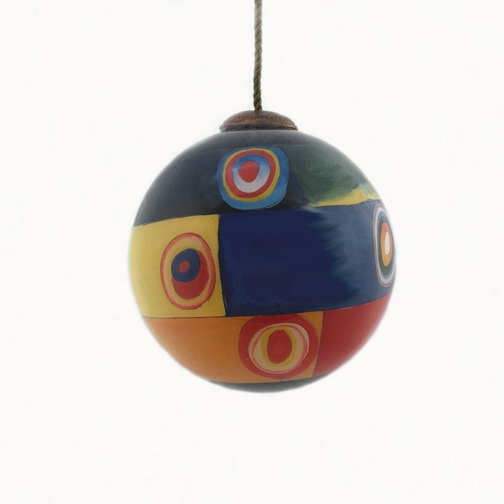 Farbstudie Quadrate Hand Painted Glass Ornament