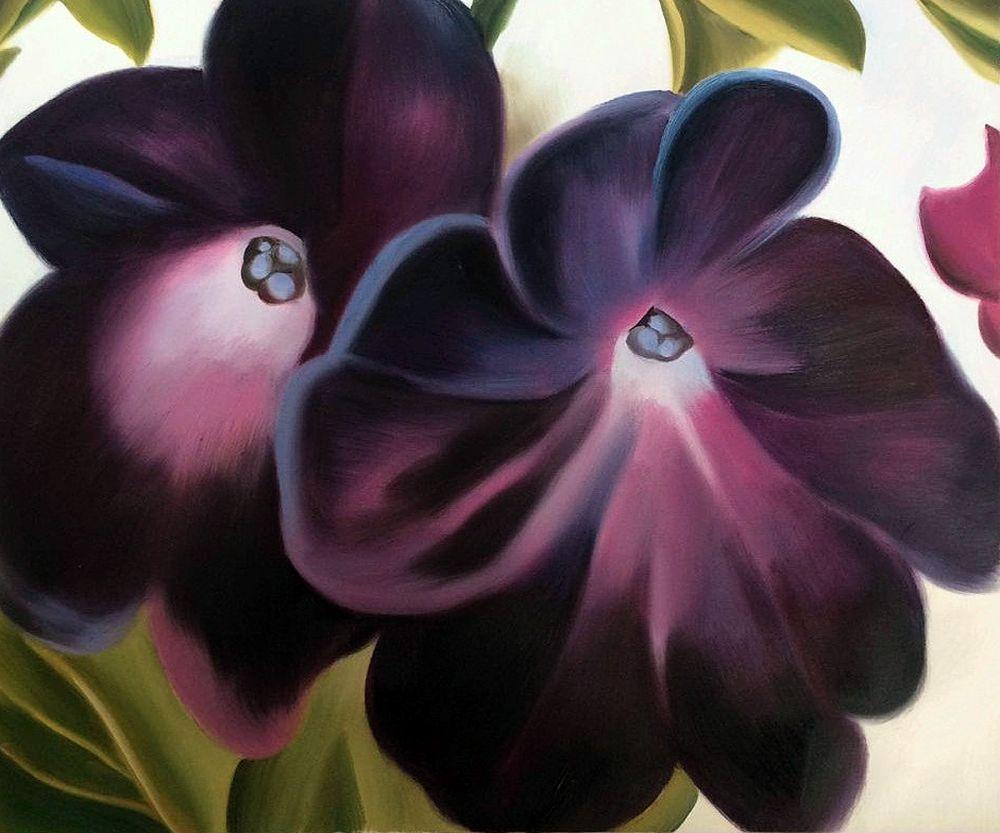 Black and Purple Petunias, 1924
