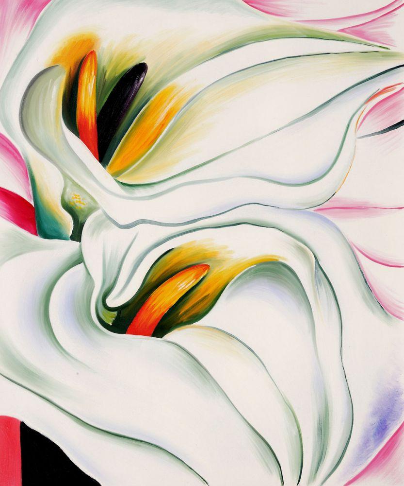 Two Calla Lilies On Pink, 1928