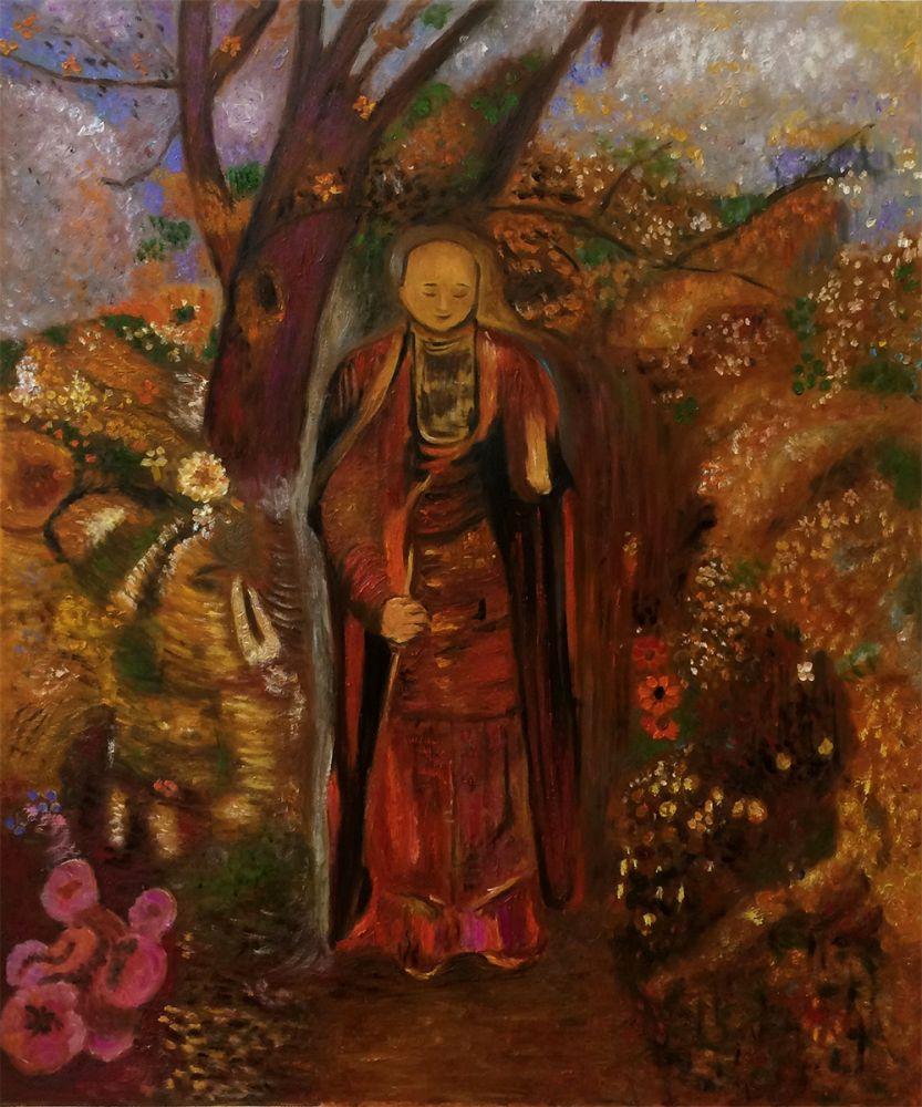 Buddha Walking Among The Flowers, 1905