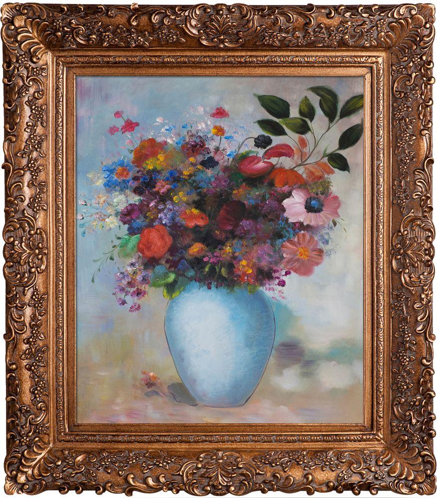 Flowers in a Turquoise Vase, 1912 Pre-Framed - Burgeon Gold Frame 20"X24"