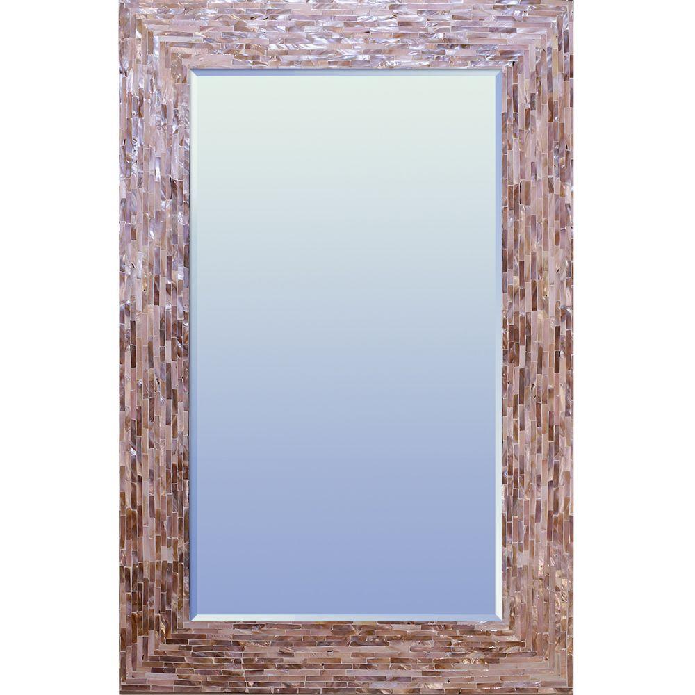 Rosey Mother of Pearl Large Rectangle Mirror