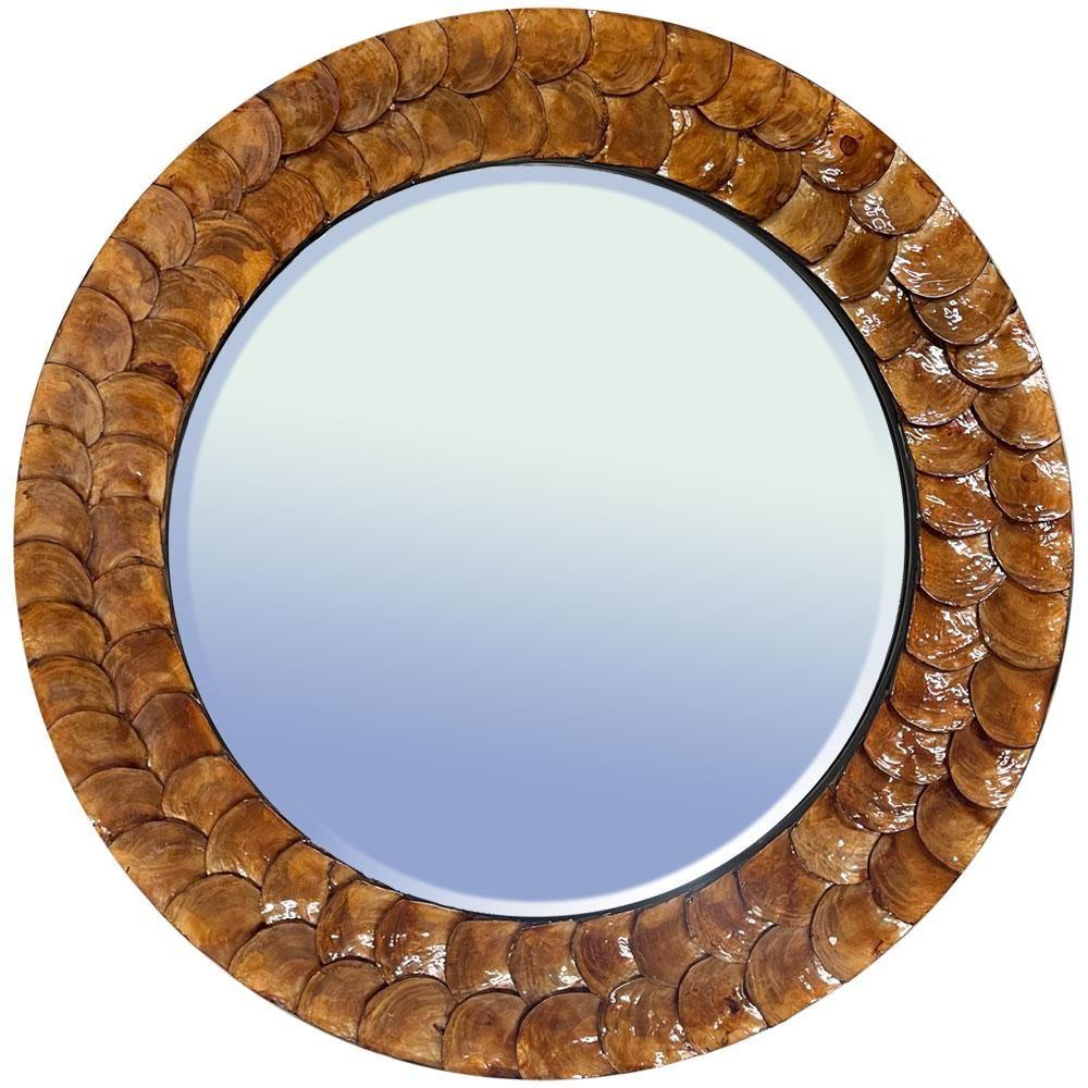 Bronze Aeolian Large Mother of Pearl Framed Mirror