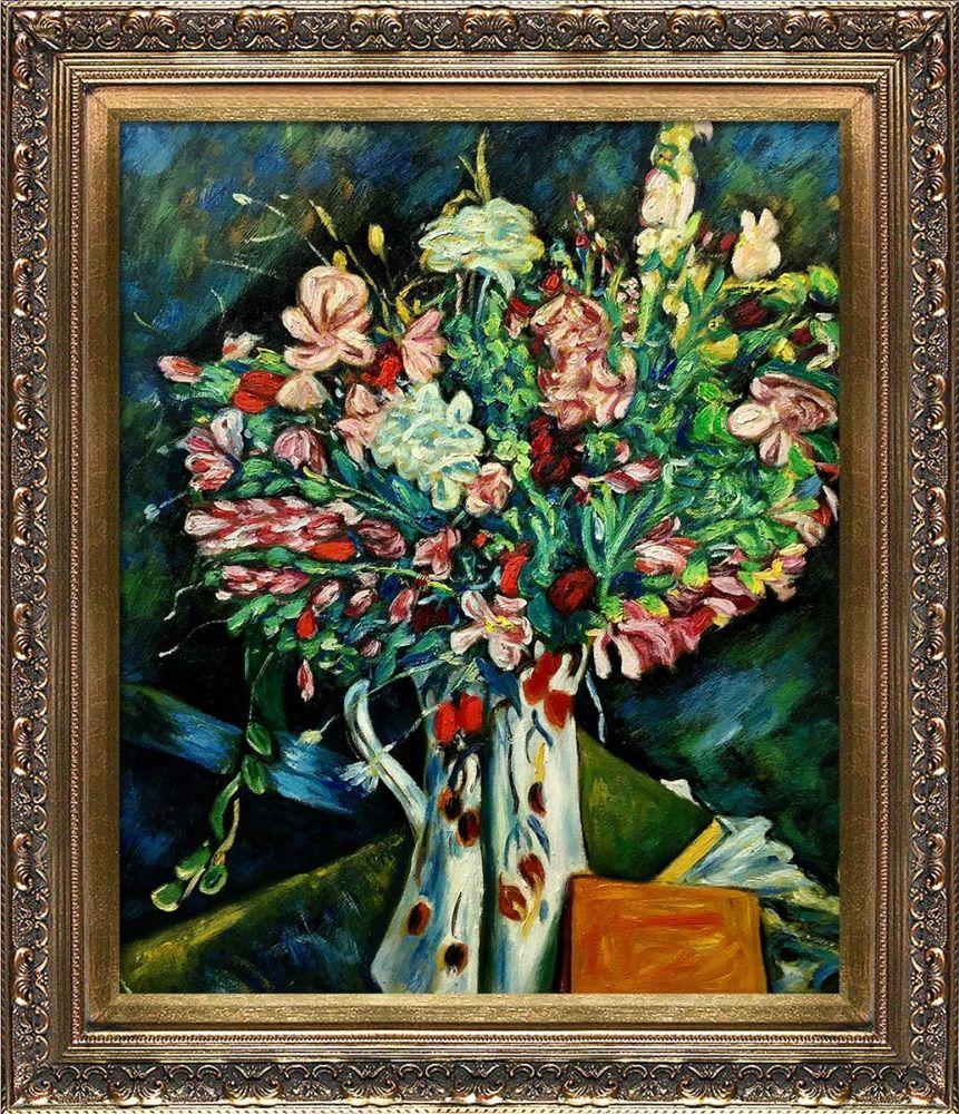Flowers in a Water Jug Pre-Framed - Baroque Antique Gold Frame 20"X24"