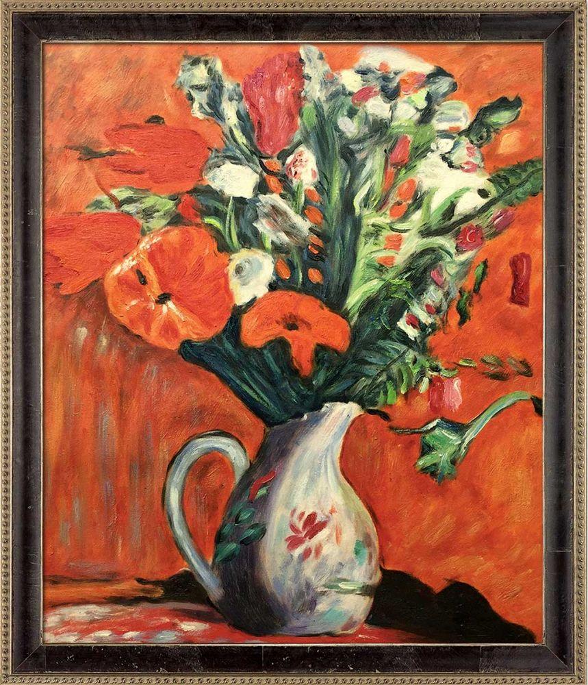 Vase of Flowers Pre-Framed - Hermitage Cabernet Scooped Frame 20X24