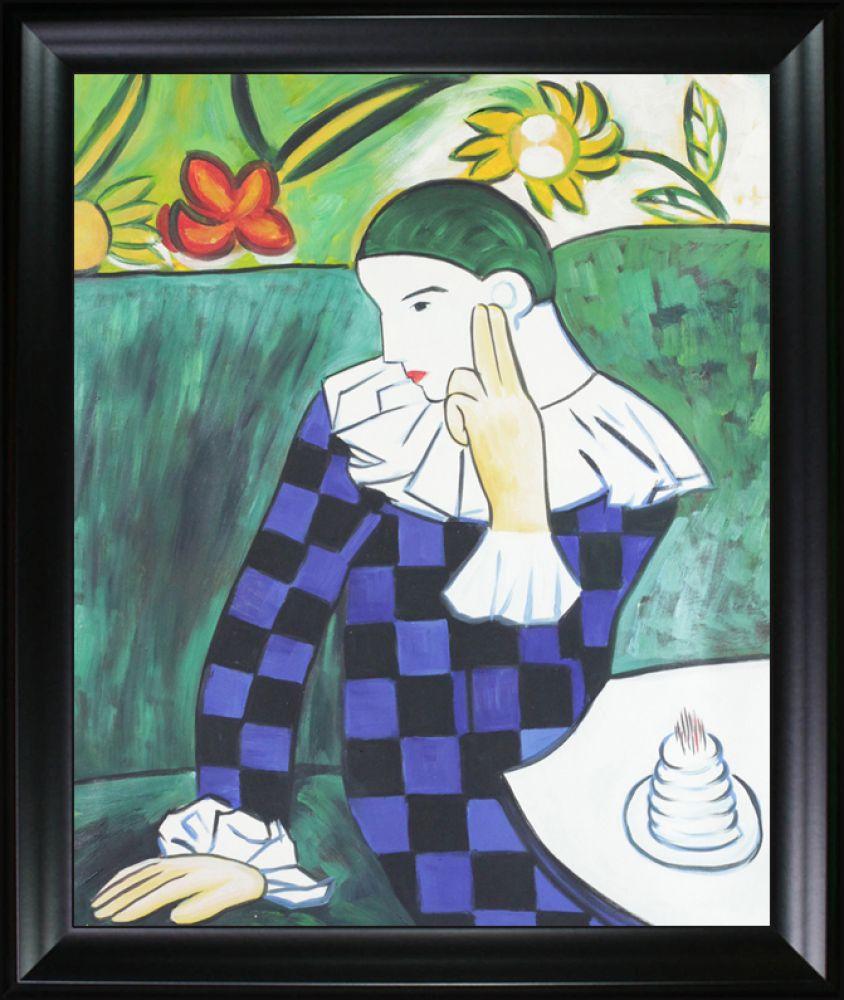 Harlequin Leaning on his Elbow - Black Matte Frame 20"X24"