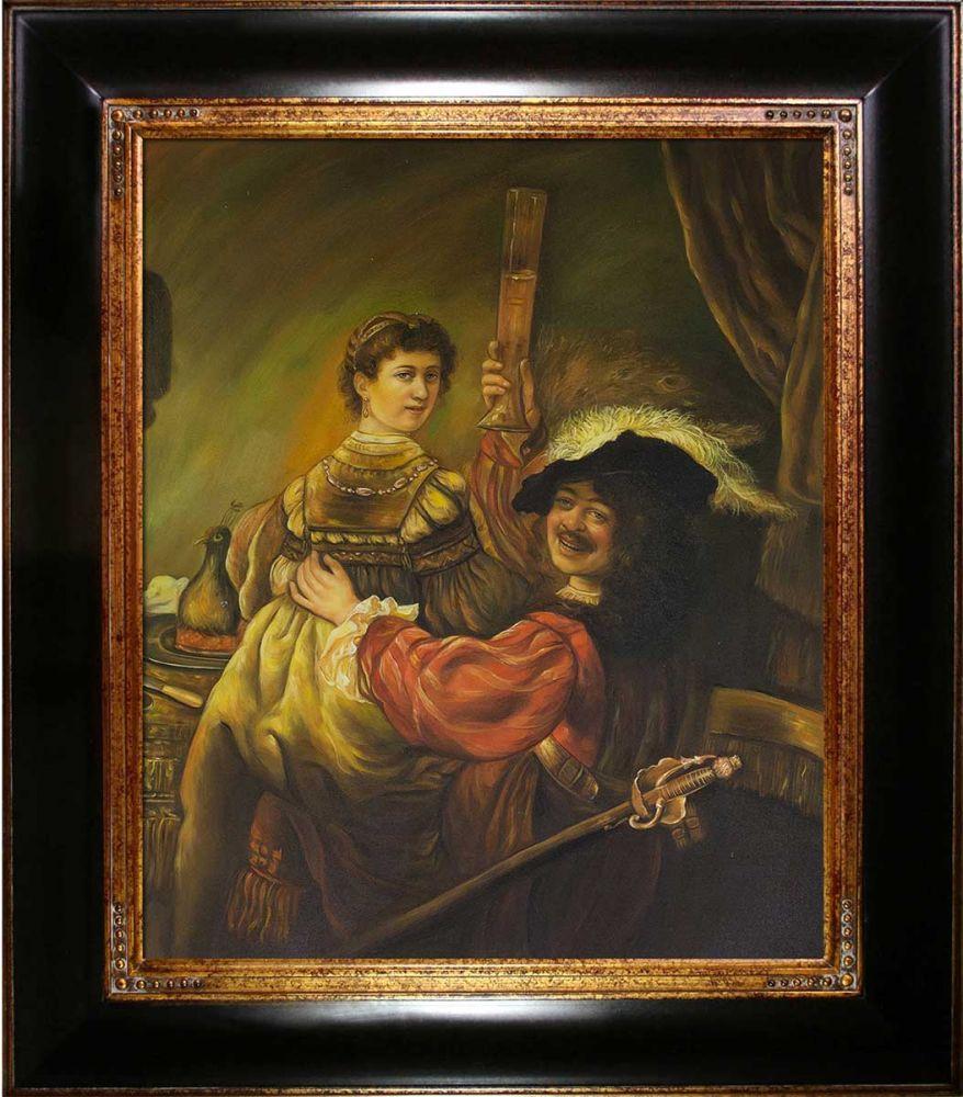Rembrandt and Saskia in the Parable of the Prodigal Son Pre-Framed - Opulent Frame 20"X24"