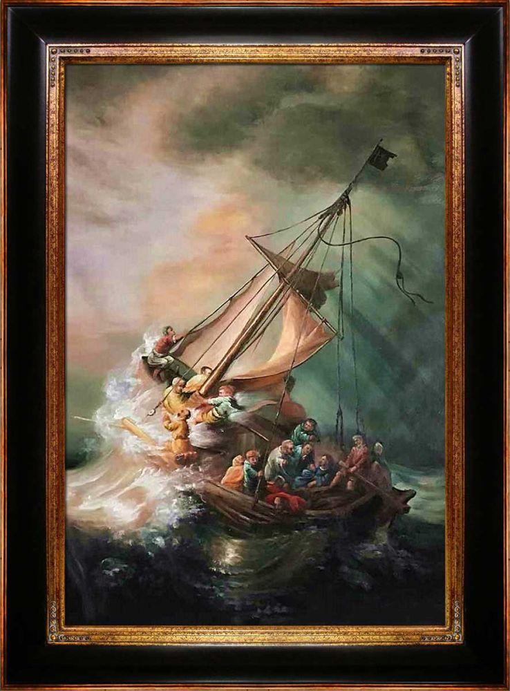 The Storm on the Sea of Galilee Pre-Framed - Opulent Frame 24"X36"