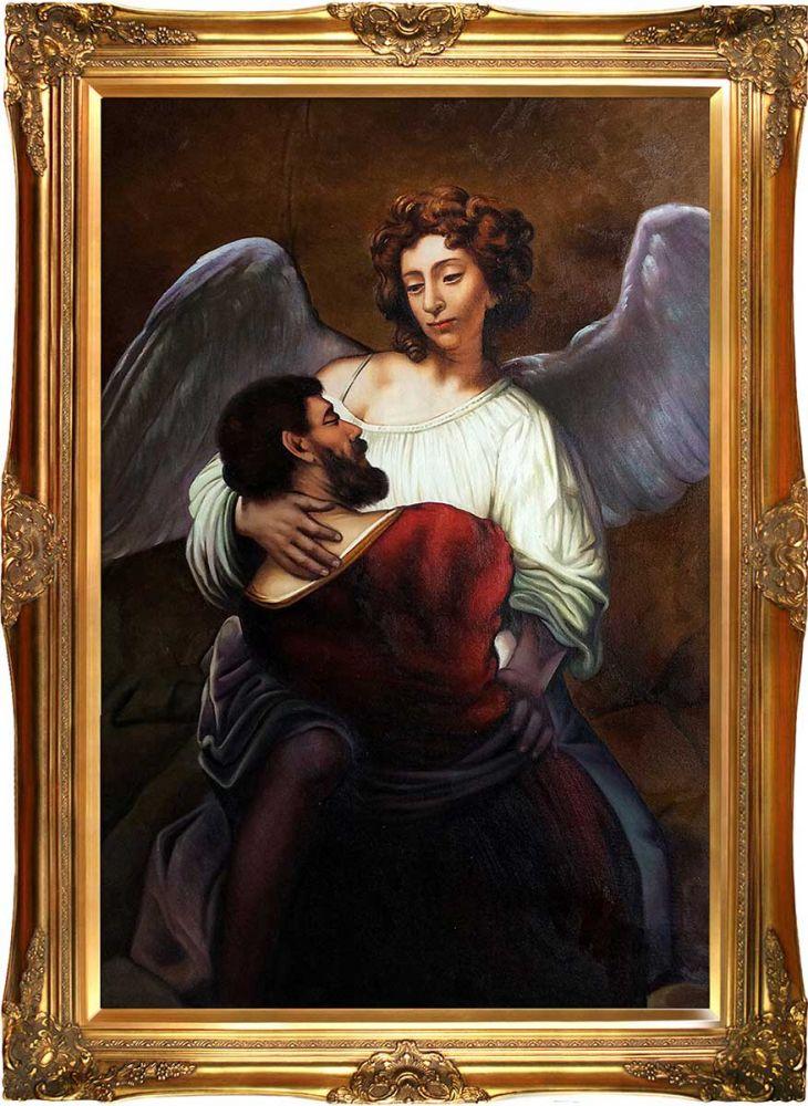 Jacob Wrestling with the Angel Pre-Framed - Victorian Gold Frame 24"X36"