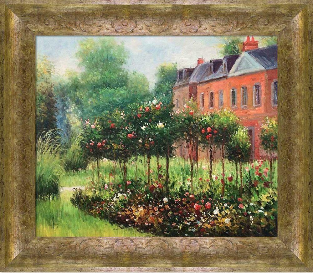 The Rose Garden at Wargemont, 1879 Pre-Framed - Sirocco Frame 20" X 24"