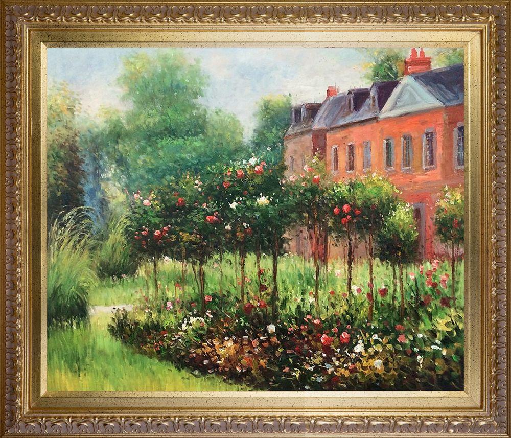 The Rose Garden at Wargemont, 1879 Pre-Framed - Elegant Gold Frame 20"X24"