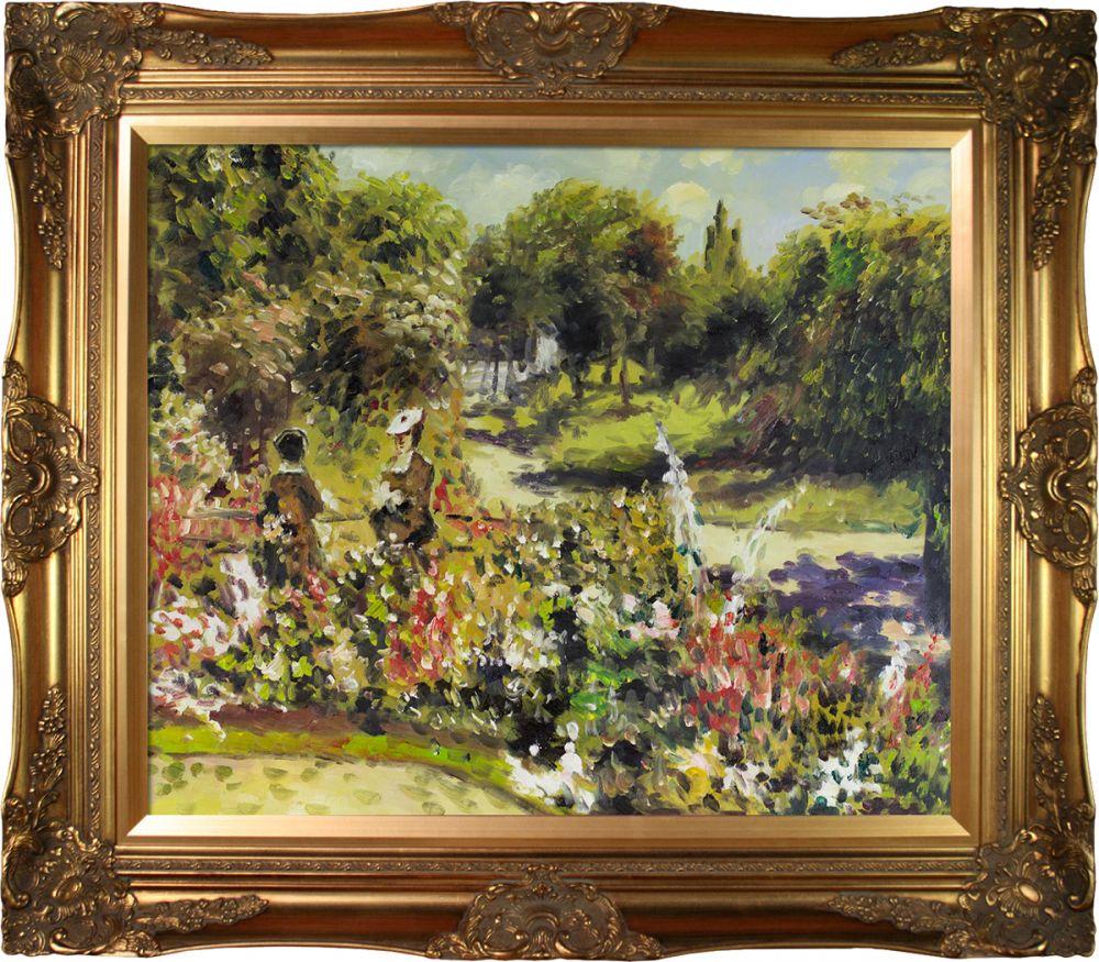 The Rose Garden at Wargemont - Pre-framed - Victorian Gold Frame 20"X24"