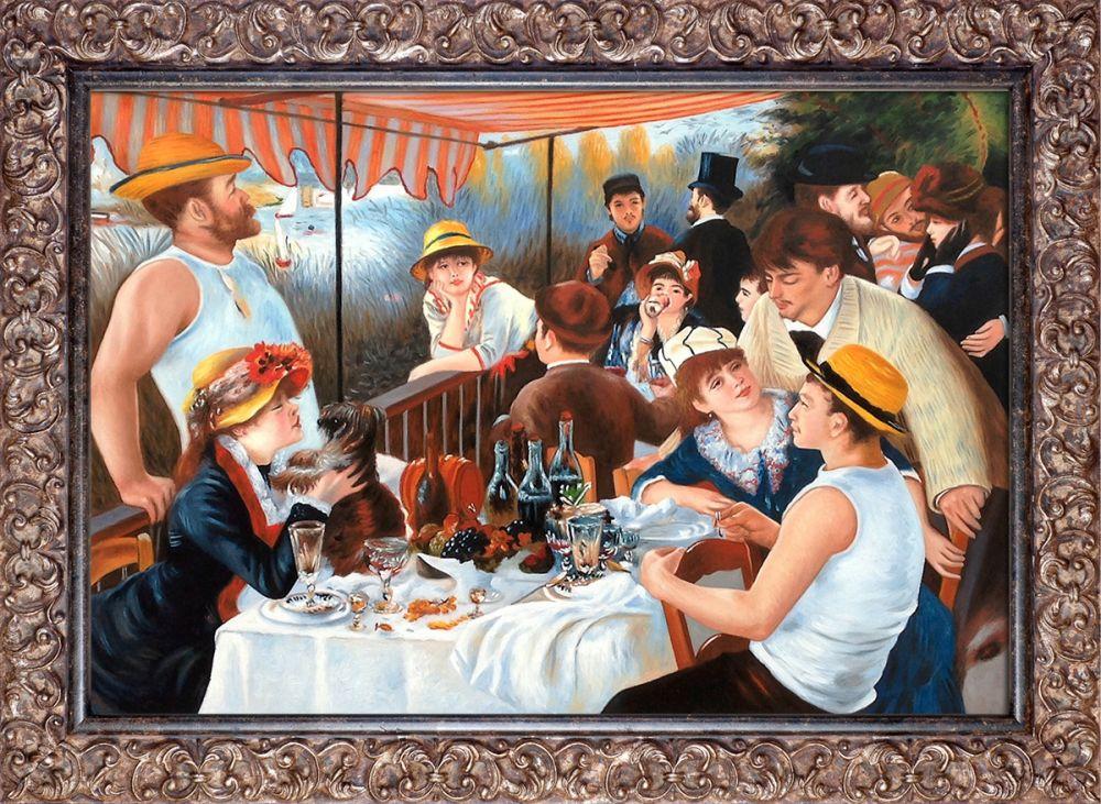 Luncheon of The Boating Party Pre-Framed - Brasovia Frame 24"X36"