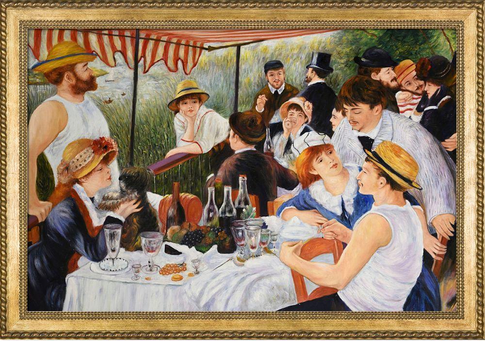 Luncheon of The Boating Party Pre-Framed - Verona Gold Braid Frame 24"X36"