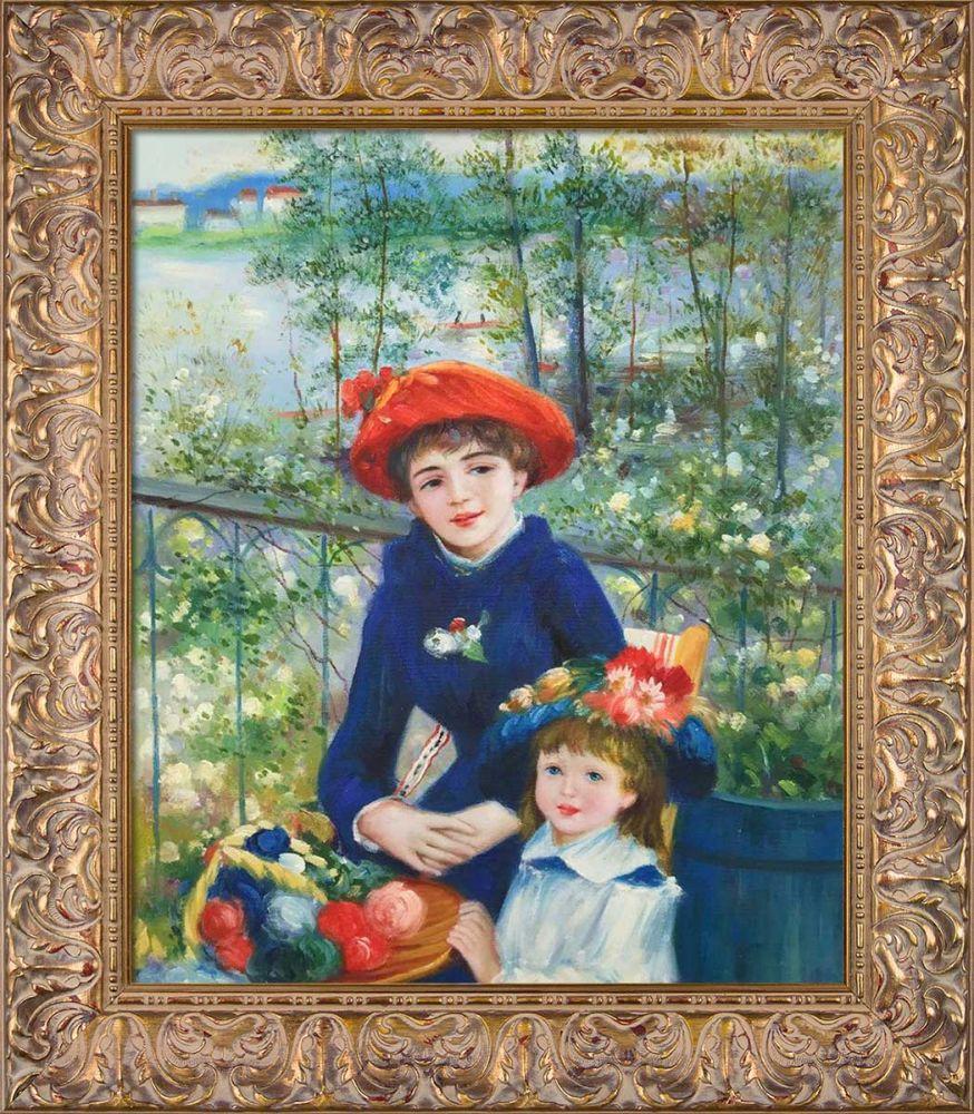 Two Sisters (On the Terrace), 1881 Pre-Framed - Espana Gold Frame 20"X24"