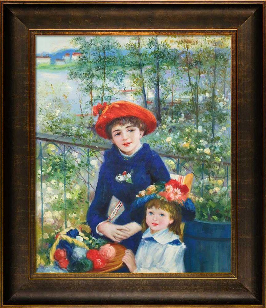 Two Sisters (On the Terrace), 1881 Pre-Framed - Veine D'Or Bronze Scoop Frame 20"X24"