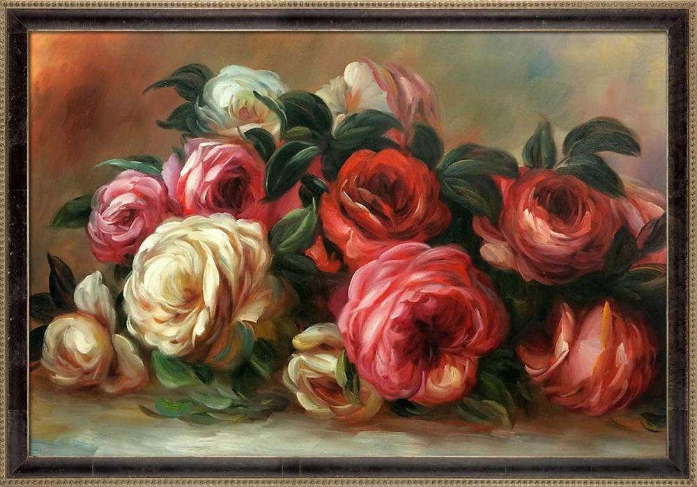 Discarded Roses Pre-Framed - Hermitage Cabernet Scooped Frame 24X36