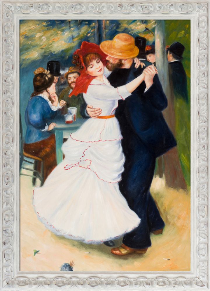 Dance at Bougival Pre-Framed - Brimfield Cottage White Frame 24" X 36"