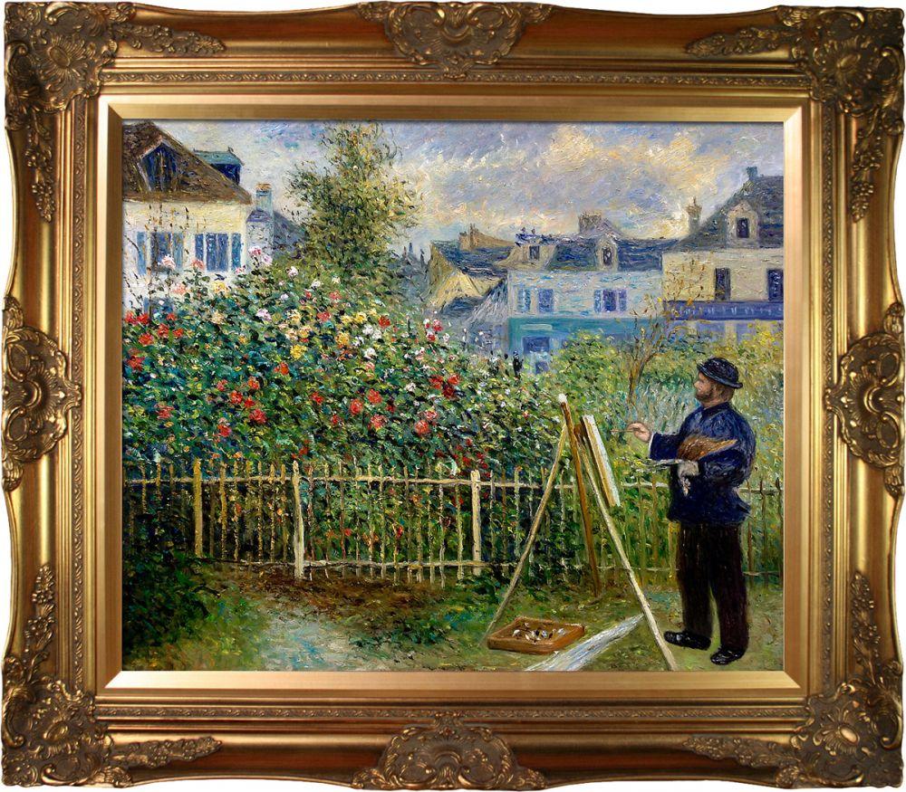 Monet Painting in His Garden at Argenteuil, 1873 Pre-Framed - Victorian Gold Frame 20"X24"