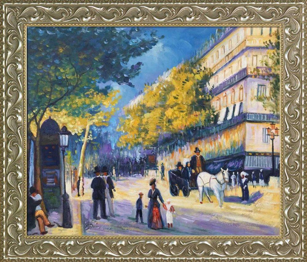 The Great Boulevards, 1875 Pre-Framed - Rococo Silver 20"X24"