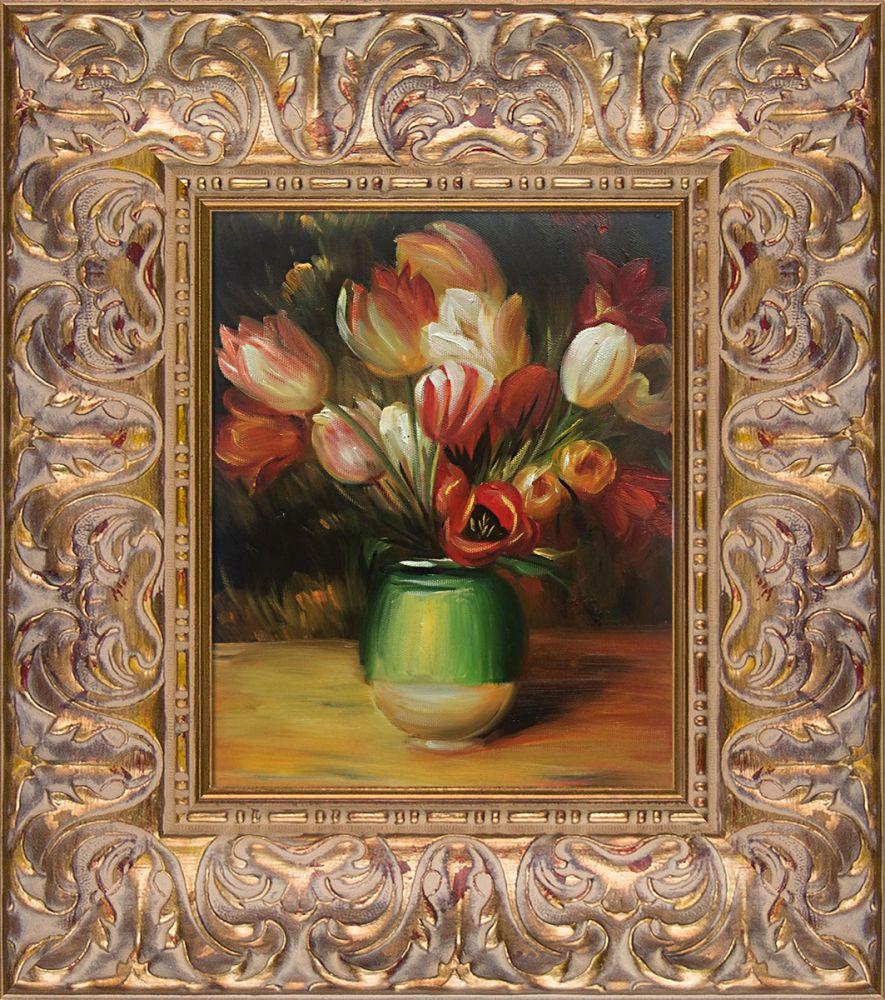 Tulips in a Vase Pre-Framed - Espana Gold Frame 8" X 10"