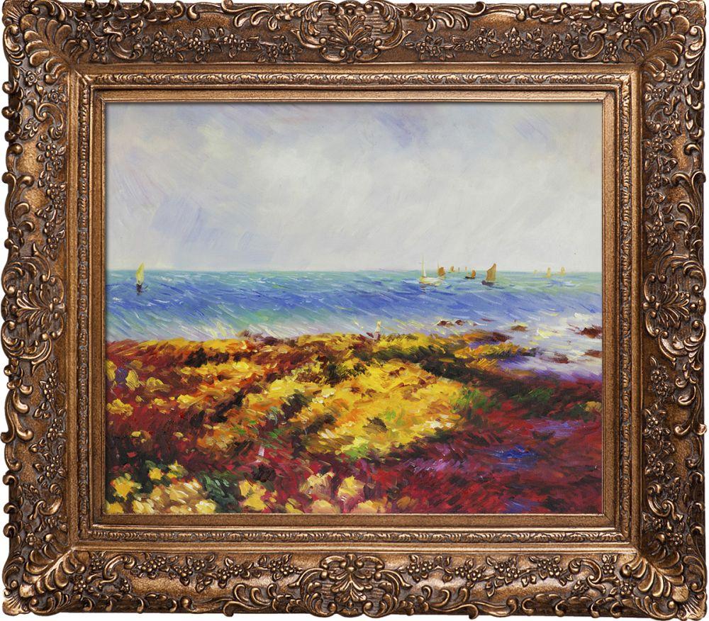 Low Tide at Yport Pre-Framed - Burgeon Gold Frame 20"X24"