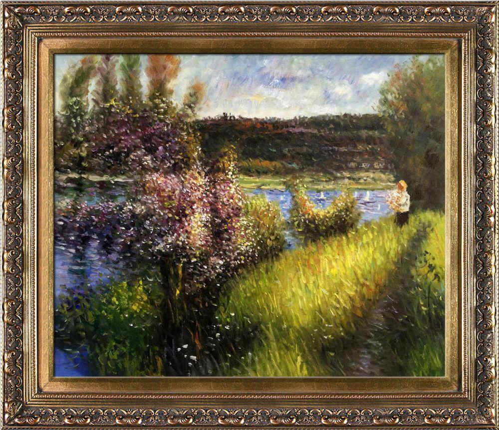 The Seine at Chatou Pre-Framed - Baroque Antique Gold Frame 20"X24"