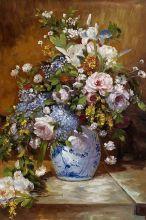 OverstockArt Grande Vase Di Fiori by Pierre-Auguste outlet Renoir Hand Painted Oil on C