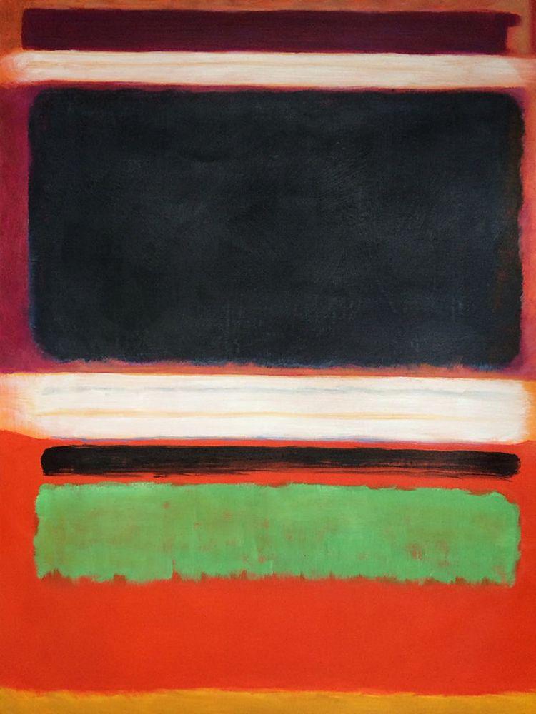 No. 3, No. 13 Magenta, Black, Green on Orange, 1949